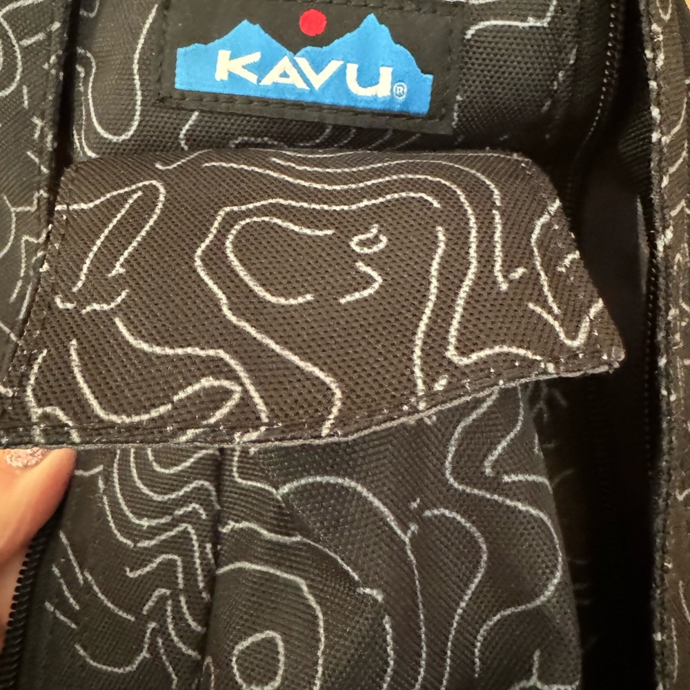 Kavu Black Backpack With White Pattern - image 5